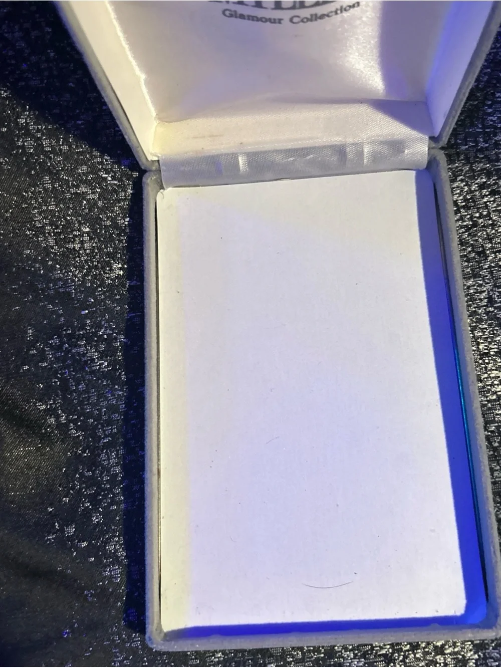 Nolan Miller Jewelry Presentation Box in White and Silver